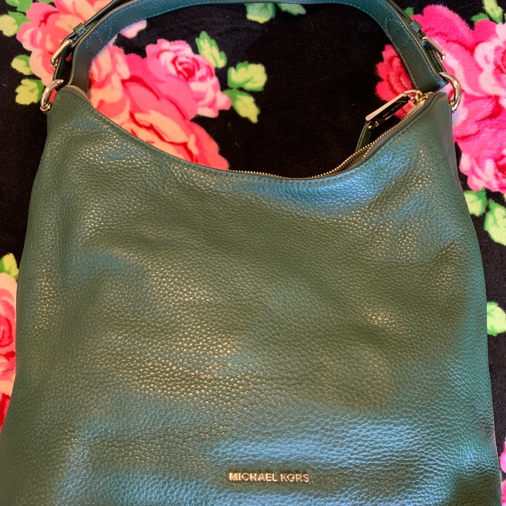 Green soft leather shoulder bag. Worn once